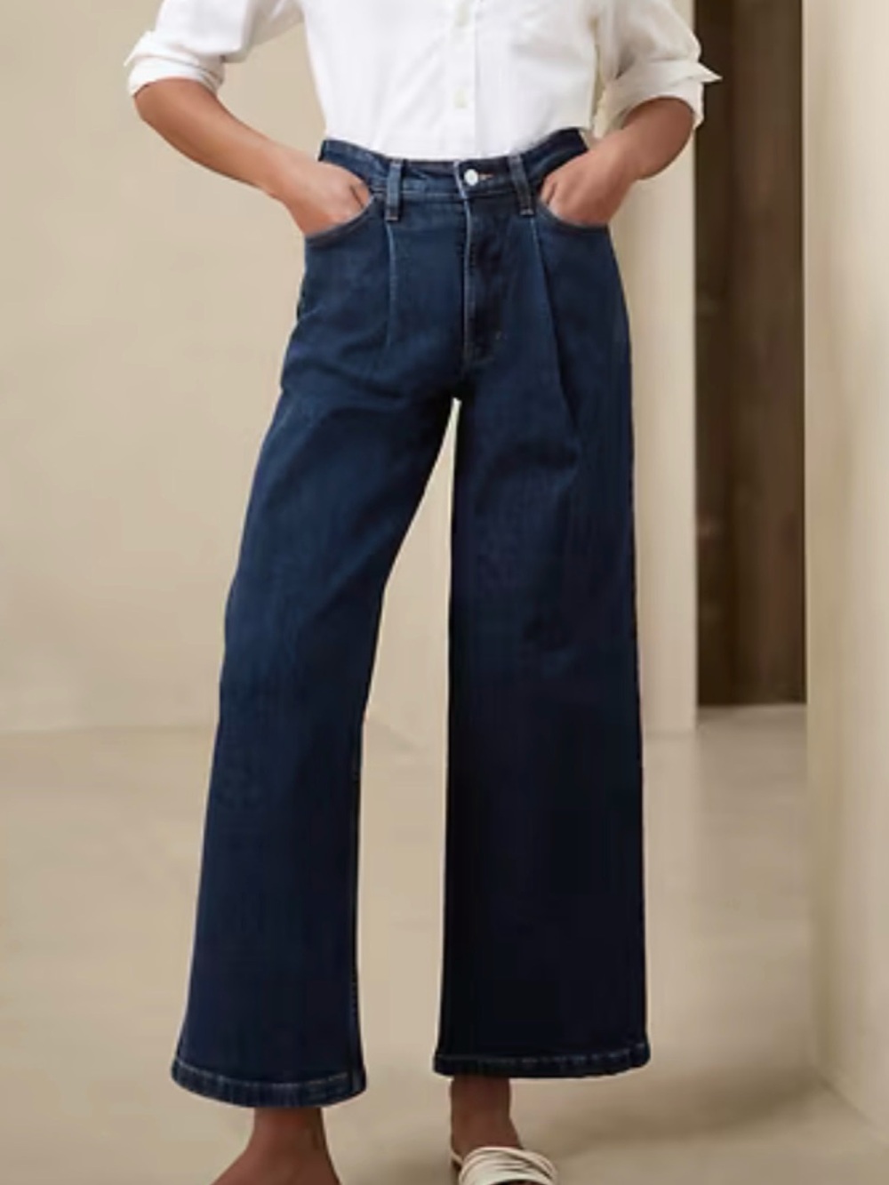 Banana Republic wide leg cropped jeans 34/18